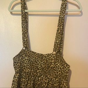Leopard print overall dress